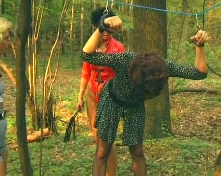 Deutscher hardcore: Sarışın Alman muhabir ormanda bdsm eğleniyor