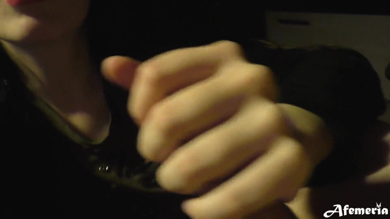 Afemeria: Girlfriend sensual sucking cock and cum swallow - closeup