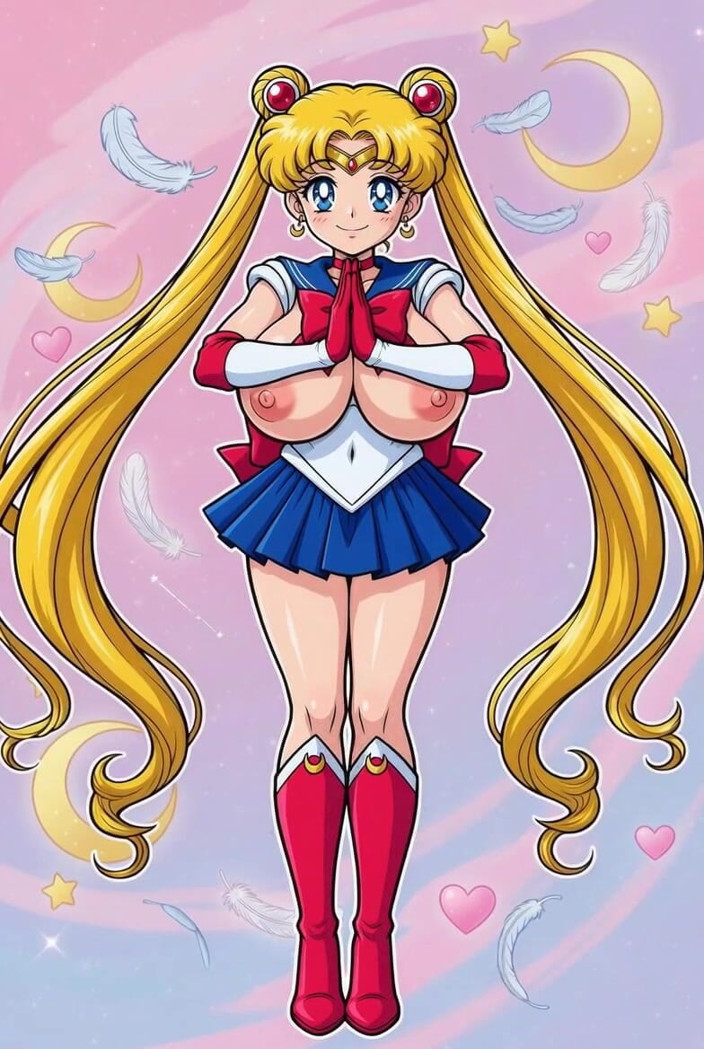 L6RD7BLU3 AI: Le marin Moon trémousse sa chatte étroite et chauve