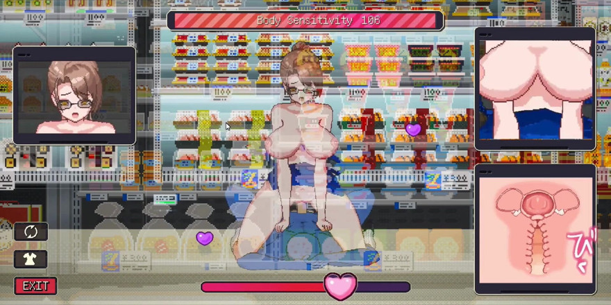 NSFWOtaku: Adegan seks pagi-pagi pegawai toko dengan besar - hentai pixel game