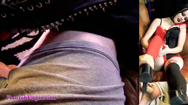 FootJobVirgin: FootJobVirgin - Goth fantasi Lilith Lunatic första fotjobb!