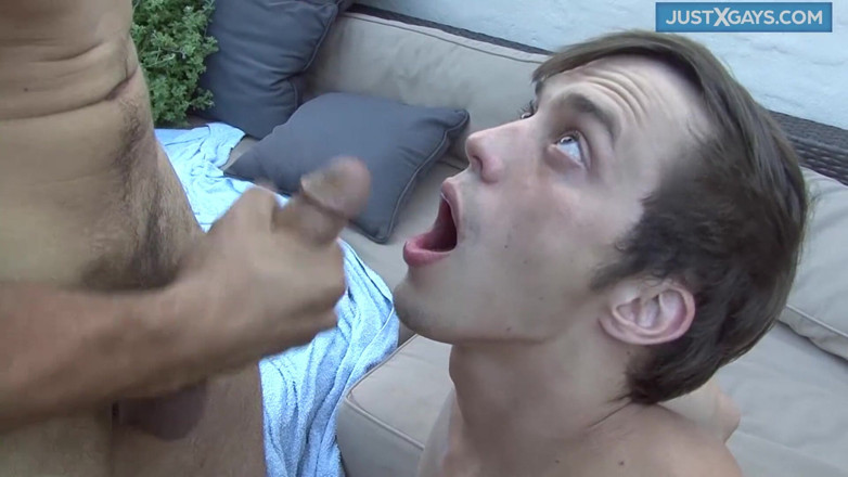 Just X Gays amateur porn: Gay boy sucks lovers monster cock to a mouth cum...