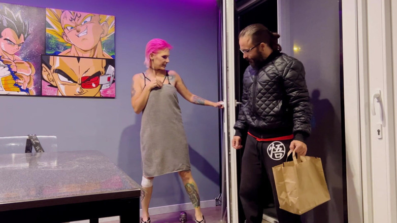 Amber and Myke: Exhibition the Delivery Man Takes Some Time I Empty His...