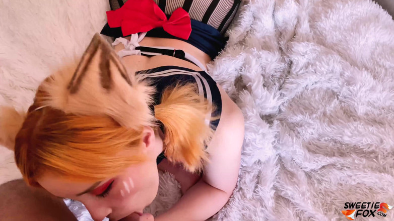 Sweetie Fox: Sweetie Fox chupando profundo y atada follando después de la...