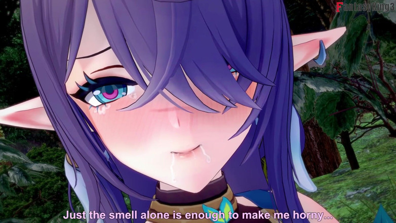 Fantasy king: Lauma - sex incitant ahegao în pădure - Impact Genshin