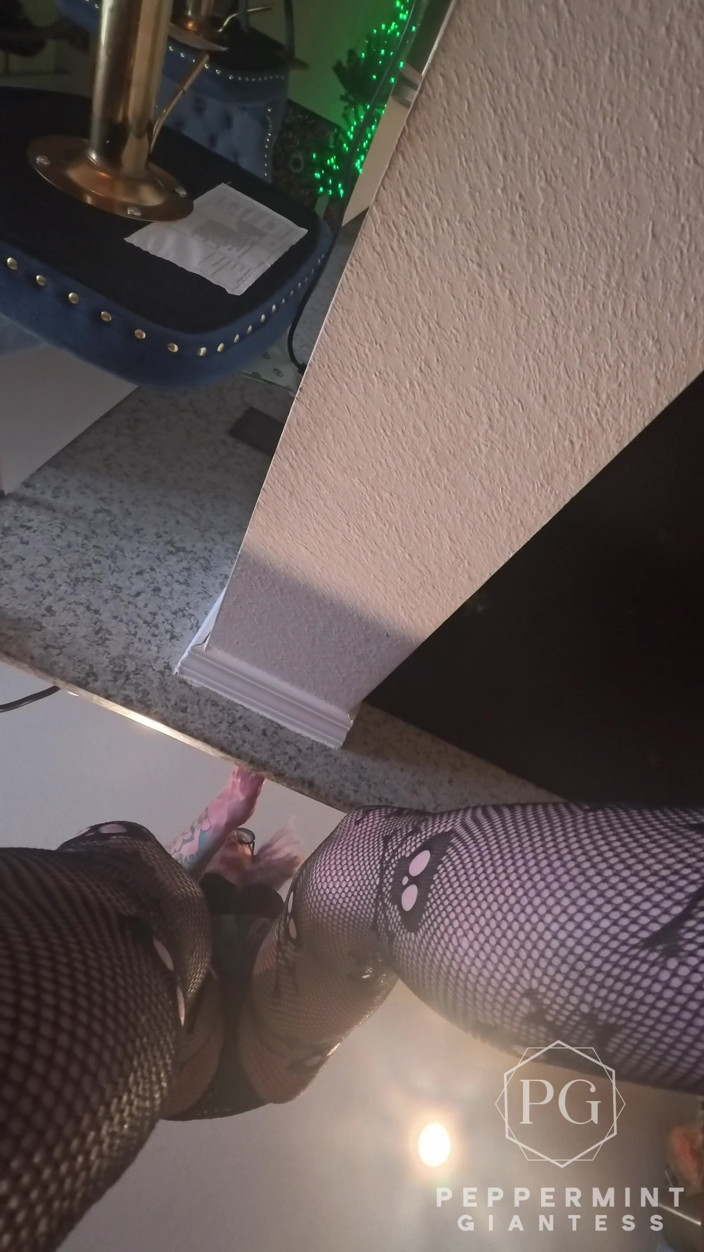 Peppermint Giantess: 73 Giantess gotuje nadziewane skorupy - mały człowiek przywiązany do mojego 8-calowego...