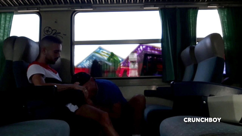 Home web camera: Webcam secret in a train, two boys fucking raw