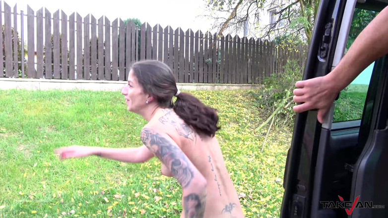 Take Van: Skinny babe with nice shaped ass is getting a cock...