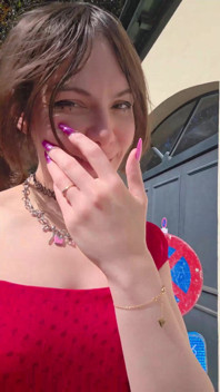 Sissy Walking Outside Showing Her Chastity Cage