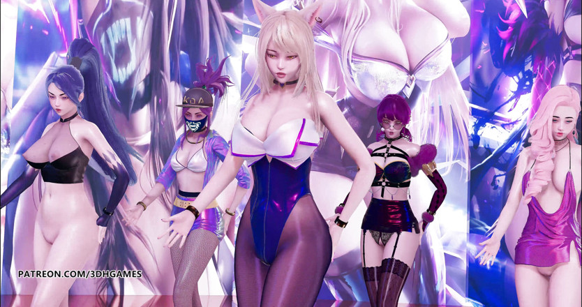3D-Hentai Games: Dalshabet - 小丑 ahri akali kaisa evelynn Seraphine 脱衣舞 kda 性感 kpop 舞蹈 4 k 英雄联盟