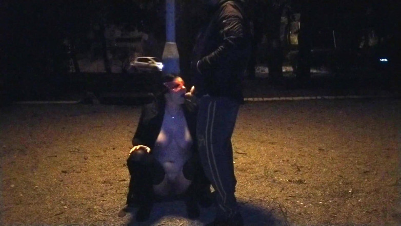 Toilet Mommy: A Slut Wife Drinks a Piss in A Public Park