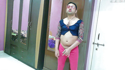 Cute & Nude Crossdresser: Sweet sissy crossdresser femboy Sweet Lollipop in a top with...