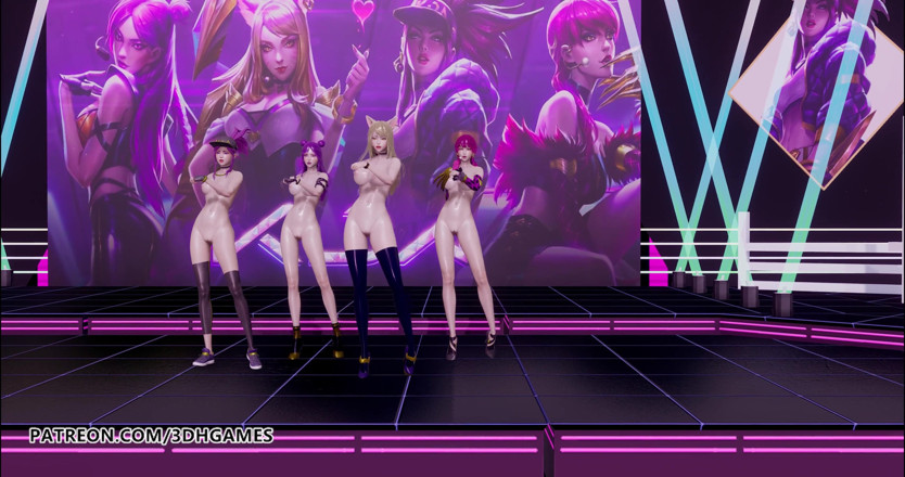 3D-Hentai Games: Girls day - Etwas nackter tanz Ahri, Akali, Evelynn, Kaisa 3D unzensierter...