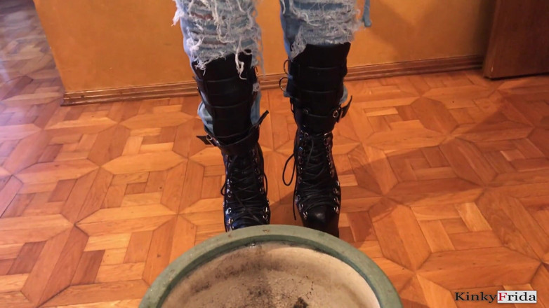Dominatrix Frida: Pissing compilation - pierced and tattooed girl - pissing pants