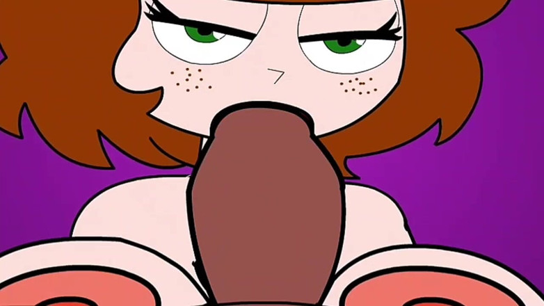 Animate golden: Vollbusige hentai, spielt mit ihren titten und lutscht sie