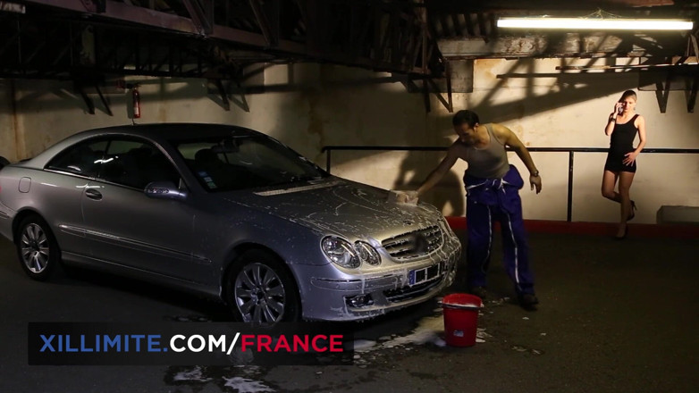 Made In France: Hot blonde seduces the guy washing her car