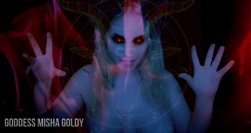 Goddess Misha Goldy: 내가 너에게 주는 행복을 느끼고 내 악마의 사랑 주문에 굴복!