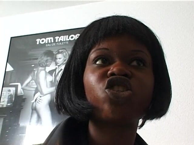 Crispy Teens: Hairy ebony teen sucks white cock