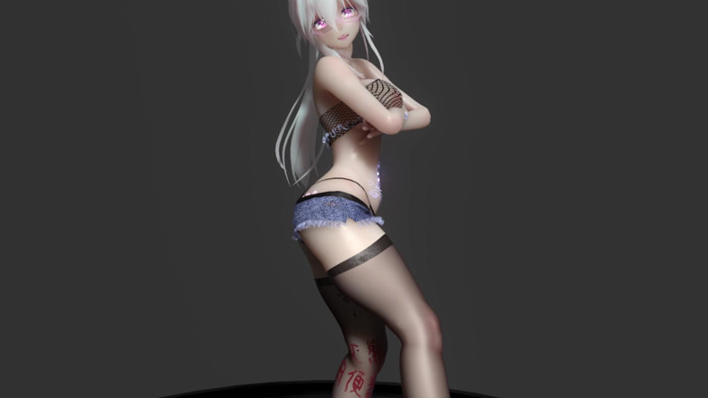 MikuMotion: Wackeln; Schmutzige Tattoos; Demütigung; Tangas im schritt mit split; Kurze...