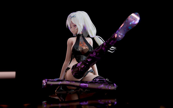 MikuMotion: [ммд] Хаку-щось суккуб, облягаючий шкіряний костюм, флуоресцентний сексуальний стриптиз