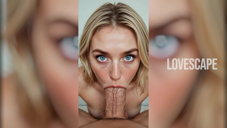 Lovescape: Blonde Deepthroat Queen: Masivní výstřik na obličej (ai Gen)
