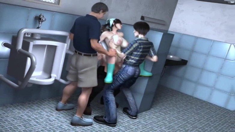 X Hentai: Țâțe mari Personalul de curățenie și student norocos - Hentai 3D 42