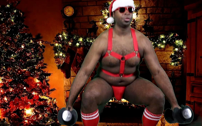 Blkbamaboi73: Santa negra sexy se trabaja antes de sacudir su gran...