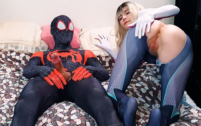 Fragile Tempt: Sexy Spider-Man multiverse: Miles Morales neukte hartstochtelijk Gwen Stacy en...