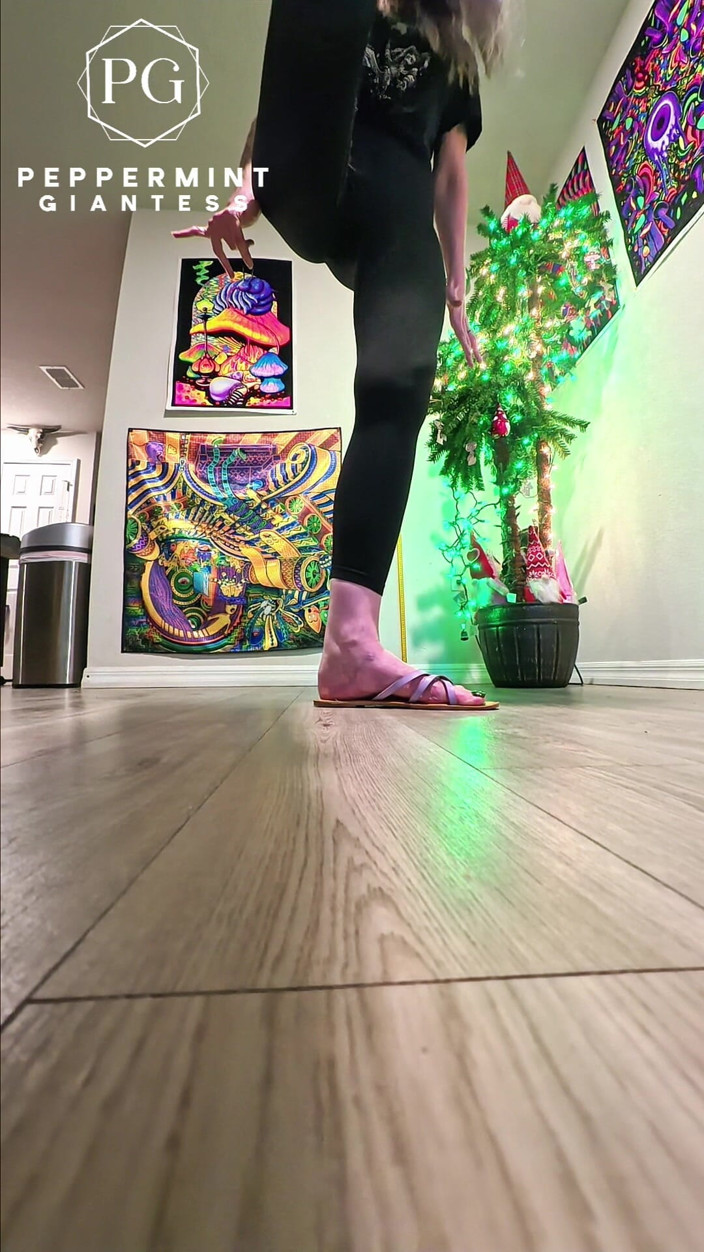 Peppermint Giantess: 6'7 Giantess Crushes The Ground In Sandals Slow-mo Stomps Pov