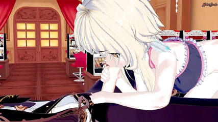Hentai Smash: Diluc의 자지를 딥쓰롯하는 Lumine- 정액을 뱉어내 - 겐신 임팩트 헨타이.