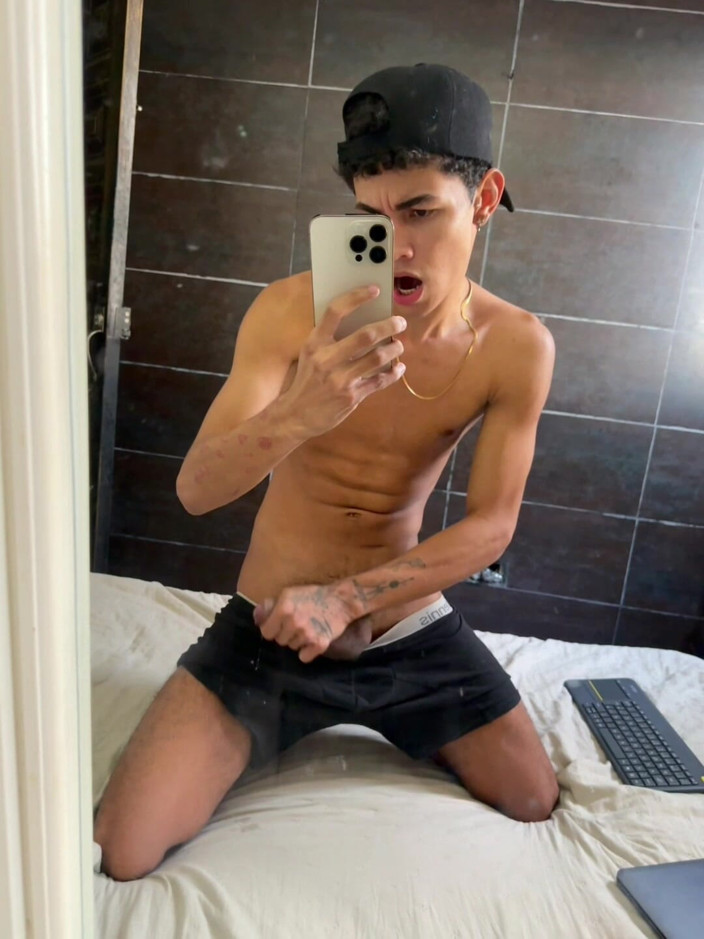 Icyhot707: Touching My Big Young Latino Boy Cock