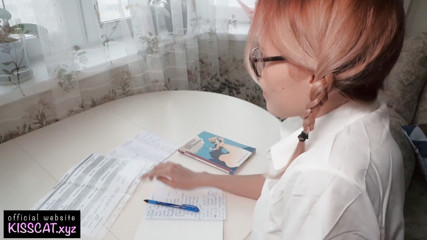 KissCat: Nerd college girl - that my big secret with my stepdaddy's...