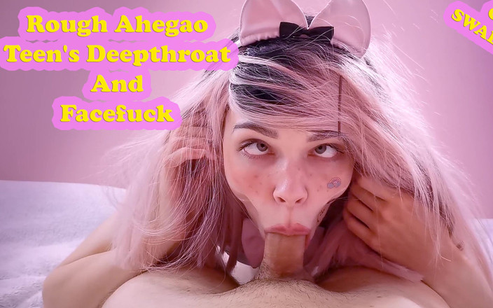 The Deep Passion: Грубий глибокий заглот тінки Ahegao і хардкорний трах в обличчя - масивна сперма в рот, ковтання