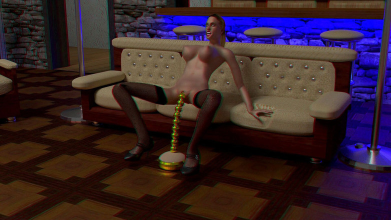 Multimediak: Anaglyph 3d - Milf reitet auf dildo an eiern (3D Brille für ultimatives...