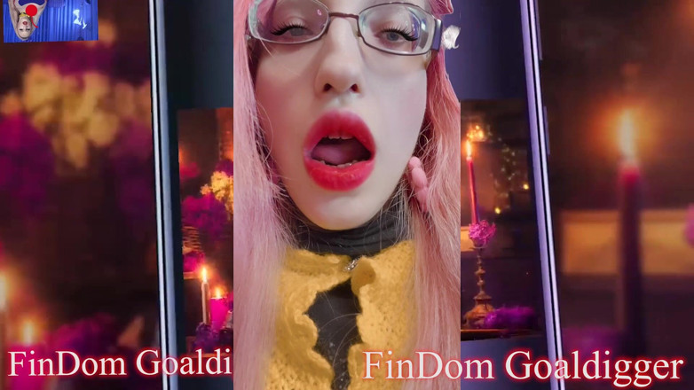 FinDom Goaldigger: Une transformation de goof branlette pour de grosses lèvres rouges
