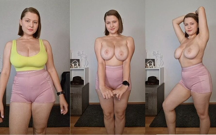 Tina Angel: Bystig fitness brud kan t innehålla hennes bröst i sport...