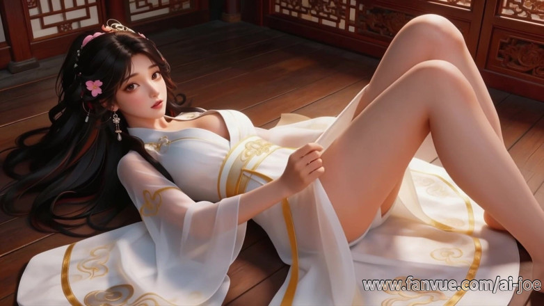 AI-JOE: Ein chinesisches mädchen in altem Kostüm, bestem blowjob, 3p und nippelstimulation,...