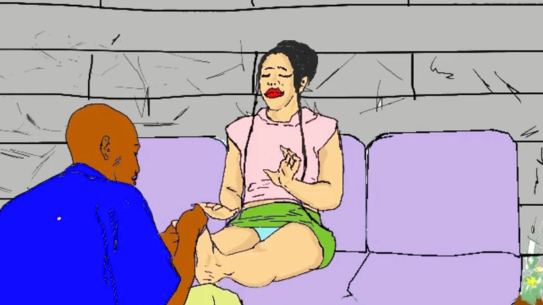 Ebonyhentai: Темношкіра африканка відтрахана випадковим вуличним педикюристом з величезним членом