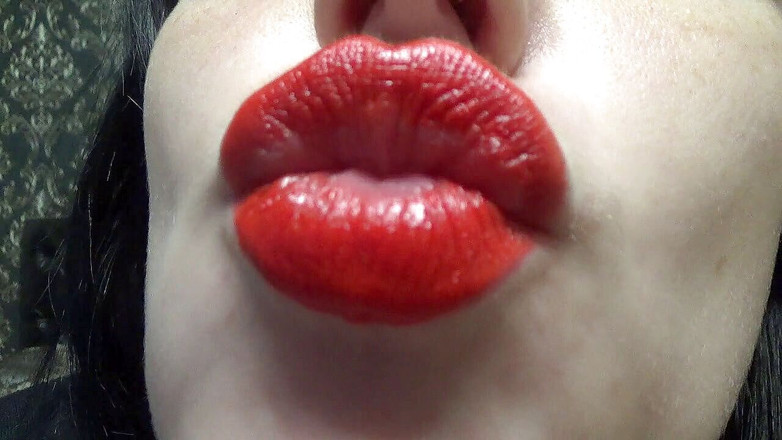 Goddess Misha Goldy: Küss mich, baby! Roter lippenstift und große sexy lippen, fetisch