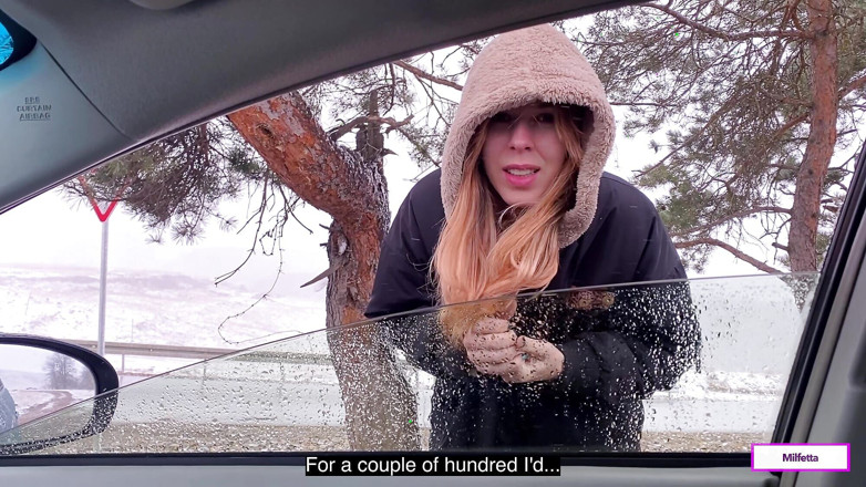 Milfetta: A Village Hitchhiker Girl Pays for His Fare in Kind.