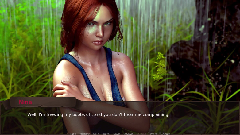 3D Cartoon Porn: Любовь сезон 8: Alex-Nina в пещере дождя, выявление сисек и первый трах