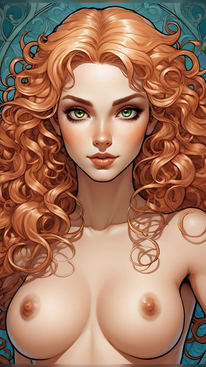 LustRender: Lustrender Comic-Stil nacktes elfenmädchen Diashow - sexy ai Fantasy Elfen muschi...
