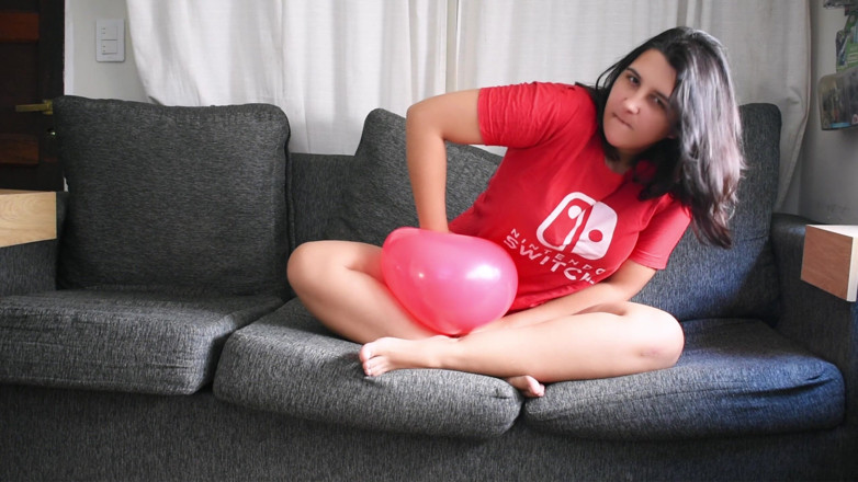 melu_world: Joacă până la pop în sesiunea fierbinte cu balon roșu - Bunny...