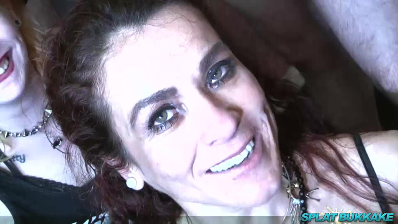 UkXXXpass: Lusty Euro babes bukkake fun and snowballing
