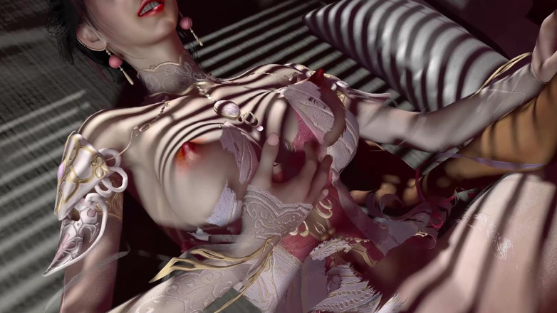 Why fuck so hard: Seksi elbise giyen 3 boyutlu azgın sürtük cosplay modeli çok sert sikiliyor