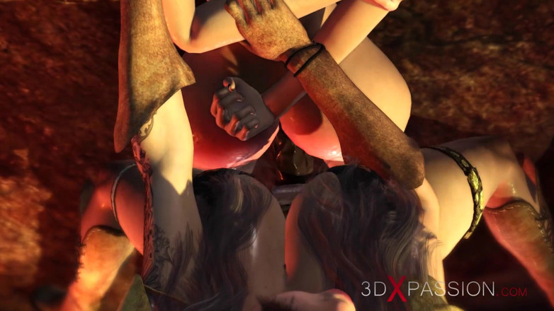 3dxpassion-transgender: Амазонки. Сексуальна блондинка займається анальним сексом з 3d гарячим членом-дівчиною на острові