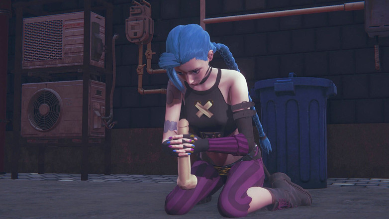 Waifu club 3D: Jinx büyük yaraklarla mastürbasyon yapmayı seviyor
