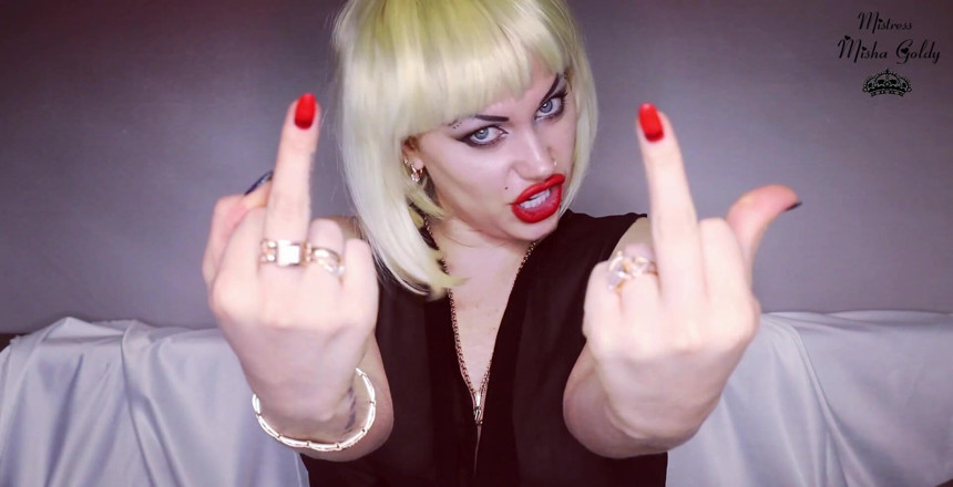Goddess Misha Goldy: Mittelfinger für dummes zeitreten!