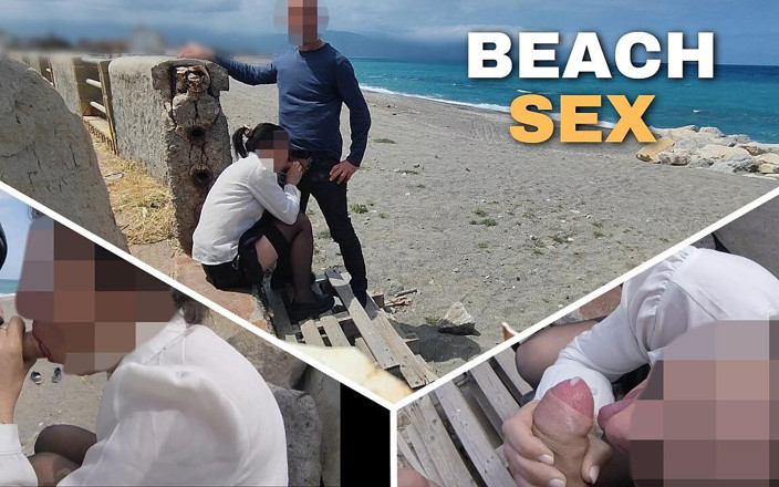 Miss Creamy: Dick Flash riskabelt avsugning på strandstrumpa Lärare och student fångade...