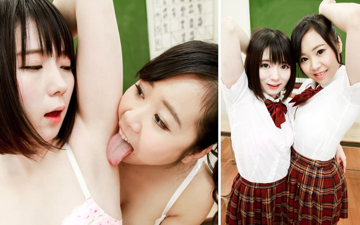 Japan Fetish Fusion: Verschwitzte college-uniform: Mio und karins intensive begegnung mit der achselhöhle!